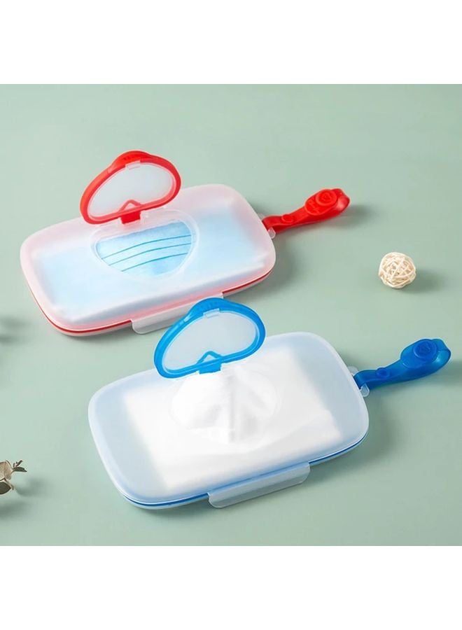 صندوق توزيع المناديل المبللة المحمول الأحمر بغطاء صحي للسفر والمنزل والمكتب - Image 3